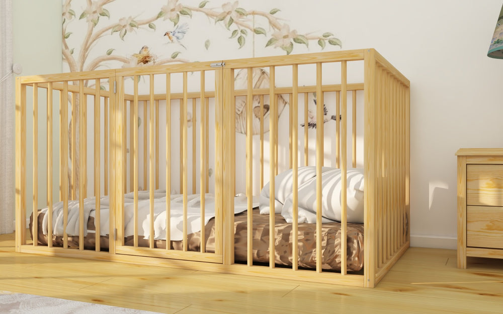 Montessori Wooden Loft Bed for Autistic Children, Playpen