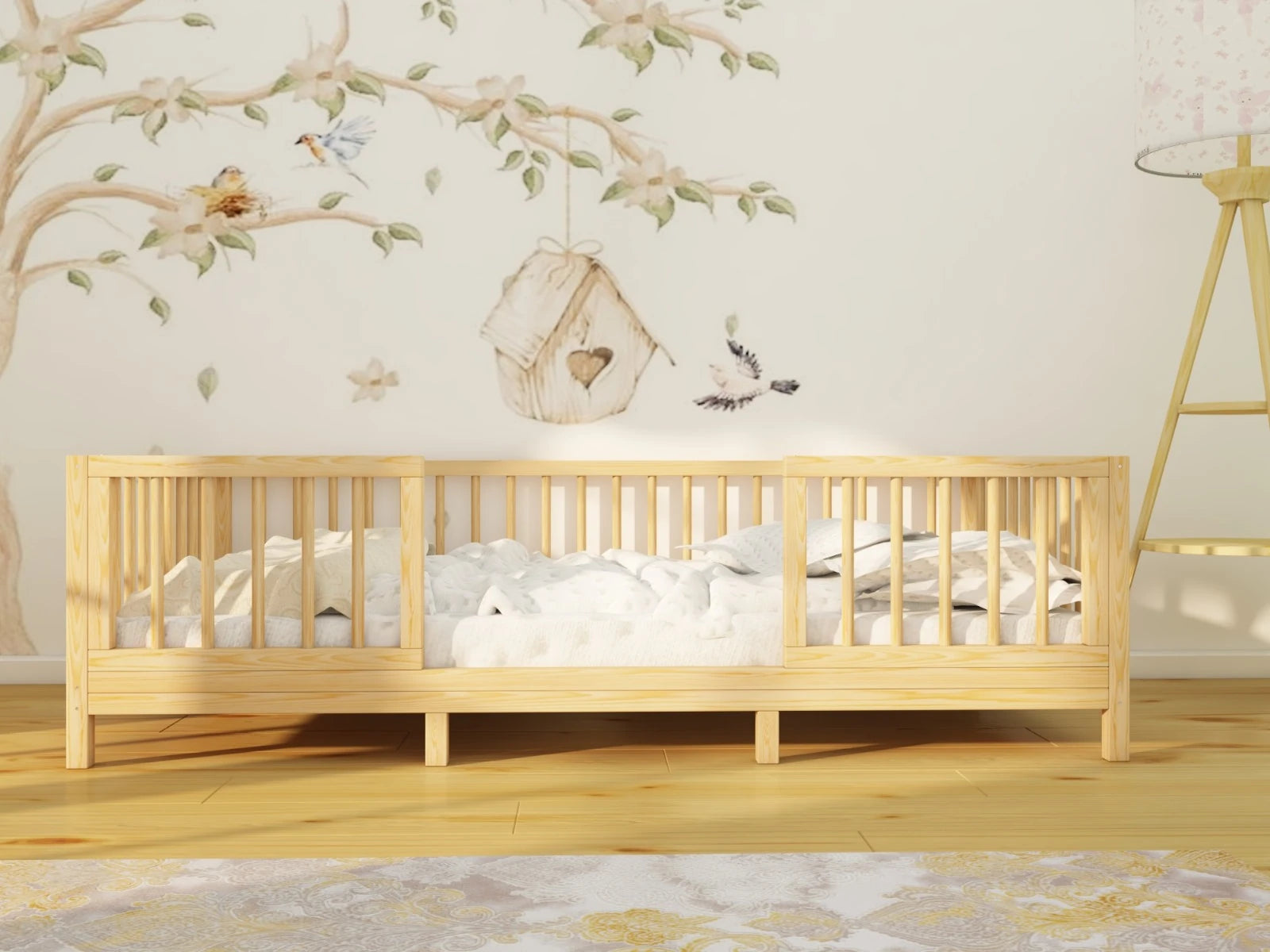 Toddler Floor Bed with Removable Safety Rails