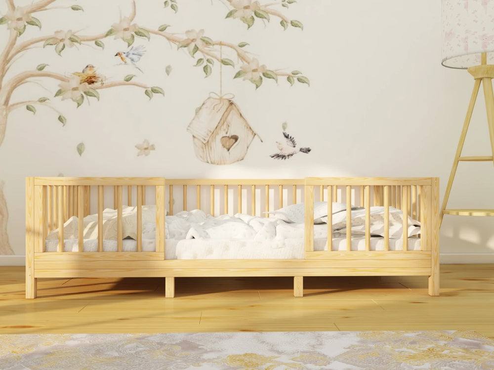 Toddler Floor Bed with Removable Safety Rails