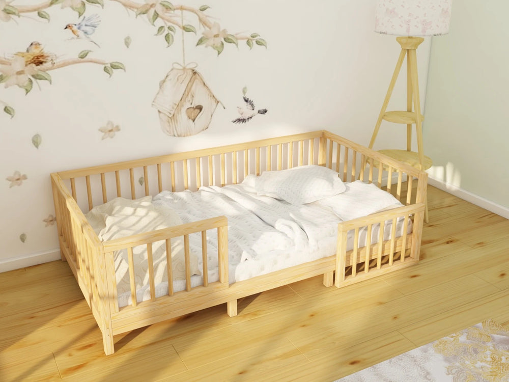 Toddler Floor Bed with Removable Safety Rails