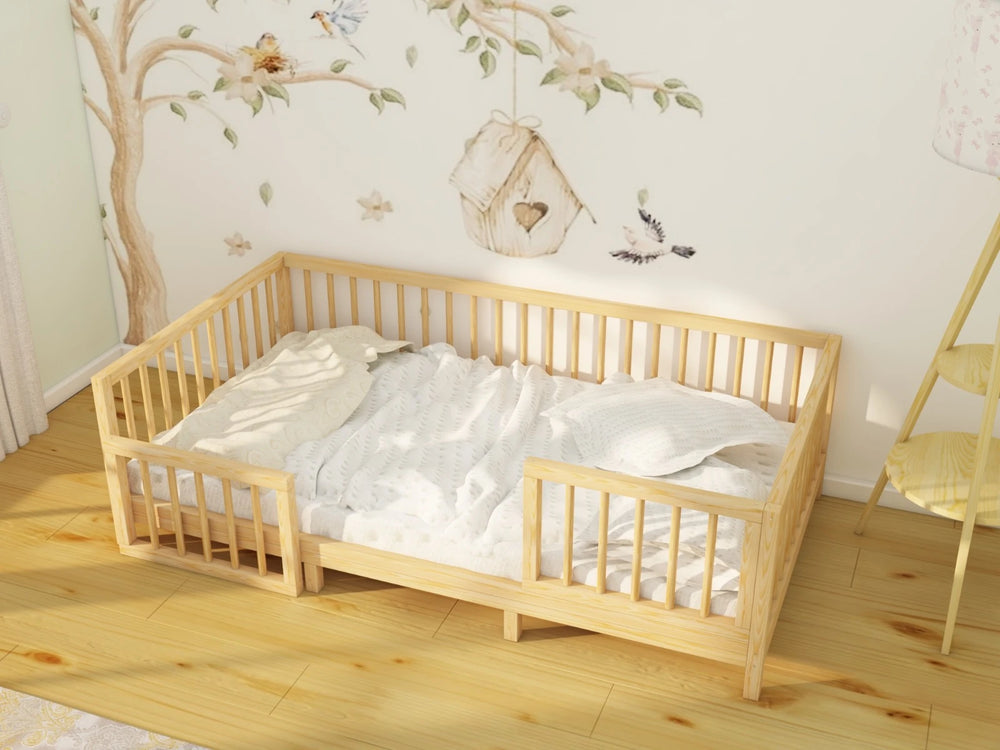 Toddler Floor Bed with Removable Safety Rails