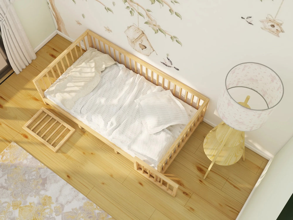 Toddler Floor Bed with Removable Safety Rails